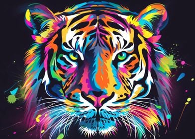 colorful tiger head 