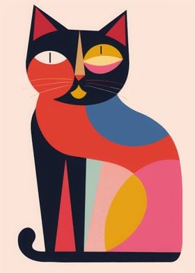 Cat Abstract Flat