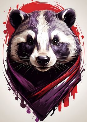 Vivid Badger Portrait 