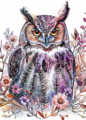 Owl Combine Flowers