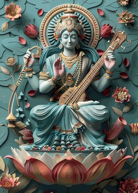 Hindu God Saraswati