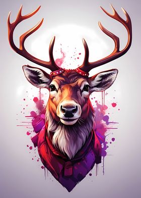 Vivid Deer Portrait 