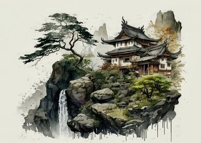 Chinese ink landscape