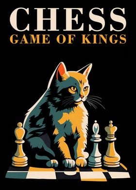 Chess Cat Poster