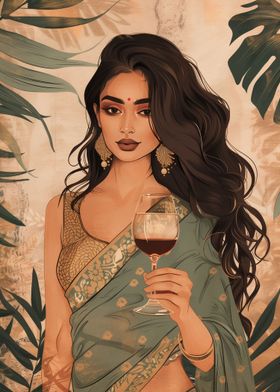 Indian Woman Drinking