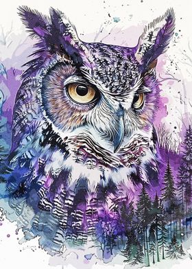 Purple Color Owl