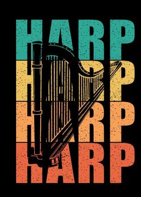 Retro Harpist Musician