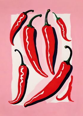 Cute Chili Peppers Poster