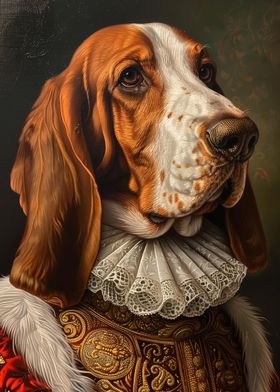 Basset Dog Royal Portait