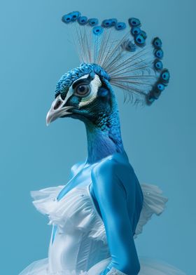Surreal Peacock in Dress