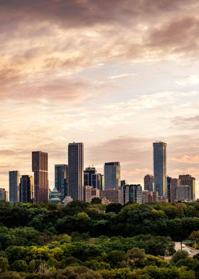 Skyscrapers at Sunset