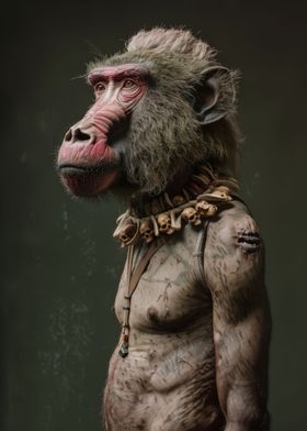 Baboon With Tribal Element