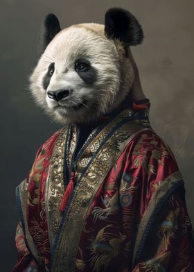 Panda in Chinese Silk