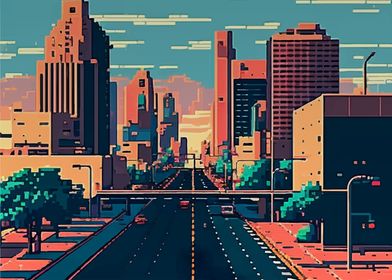 Phoenix City Pixel Art