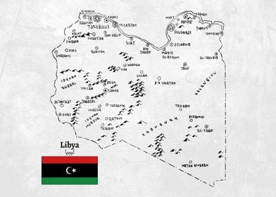 Handdrawn Libya Map