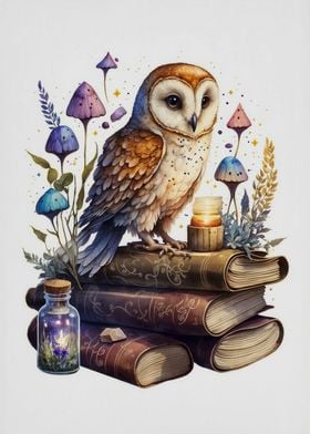 owl and book