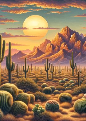 Desert Landscape Sunset