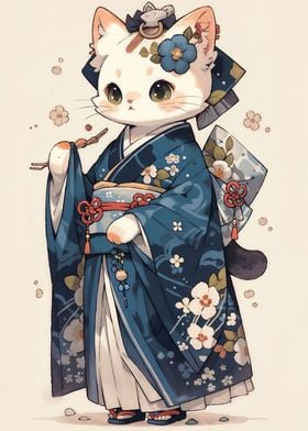 Cat Kimono Animal Japan
