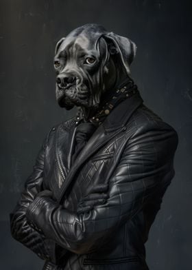 Rottweiler in Leather Suit