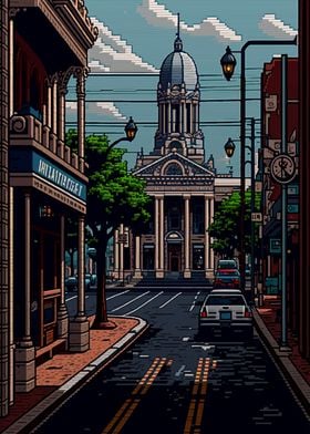 San Antonio City Pixel Art