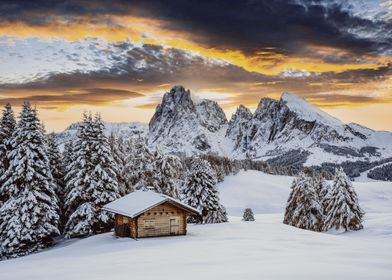 Winter snow on mountain