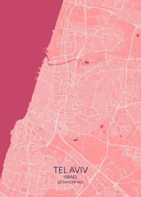 Tel Aviv Pink Map