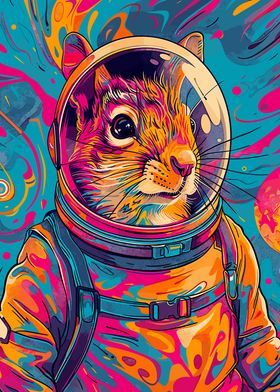 Astronaut Squirrel Space