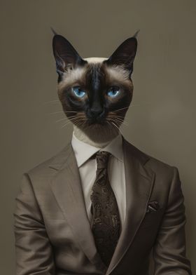 Suited Siamese Cat