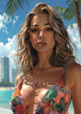 GTA Sexy Blonde Beach Girl