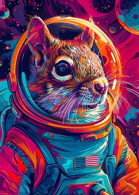 Squirrel Astronaut Space