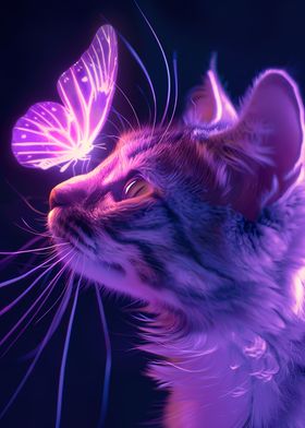 Magic butterfly with cat