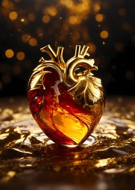 Delicate golden heart