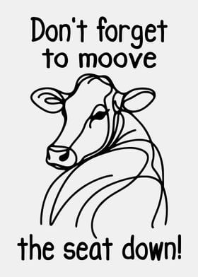 Funny Bathroom Cow Sign