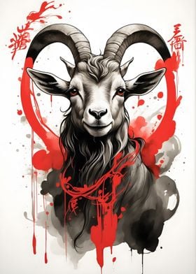 Japan Ink Stroke Goat