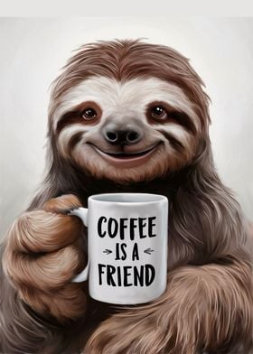 Sloth and coffee