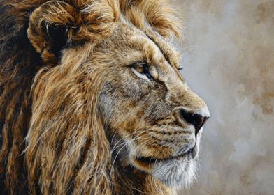 Lion beige tones portrait