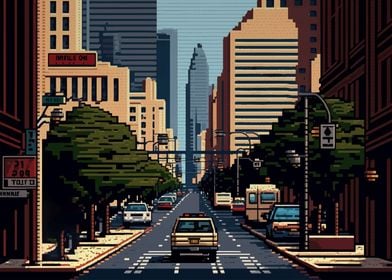 Dallas City Pixel Art