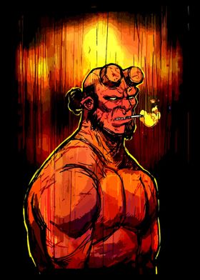 fire and smoke hellboy