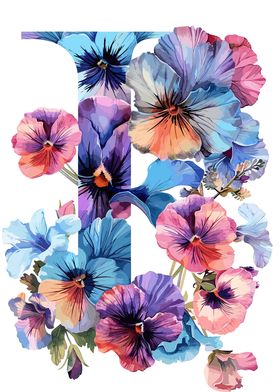 Flower Alphabet Letter I