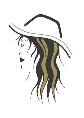 Woman with cowboy hat