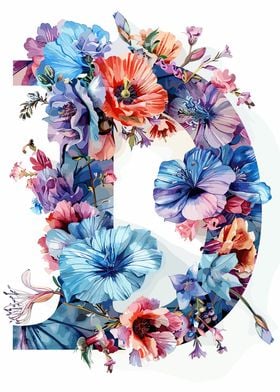 Flower Alphabet Letter D