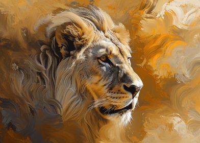 Abstract lion portrait