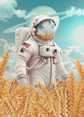 Astronaut Wheat field