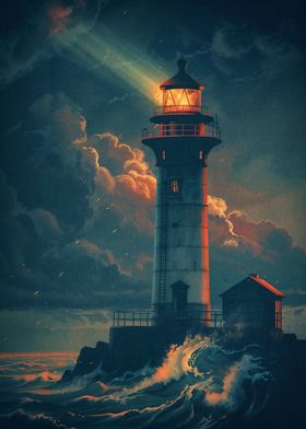 Lighthouse In The Storm 