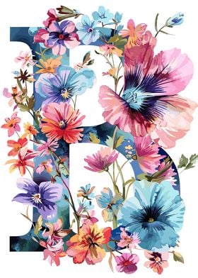 Flower Alphabet Letter B