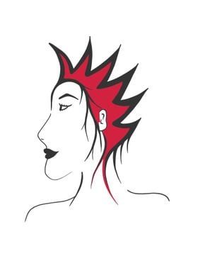 Woman with punk hairstyle