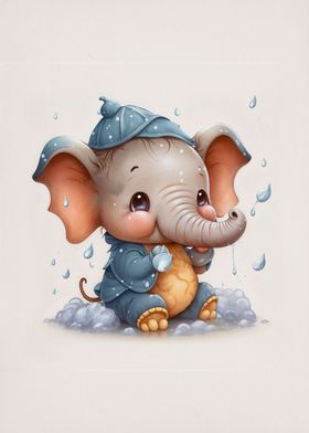 cute blue elephant