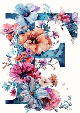 Flower Alphabet Letter F