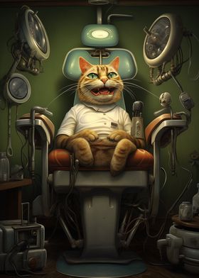 cat at the dentist