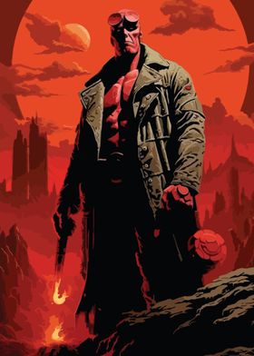 hellboy stand on fire